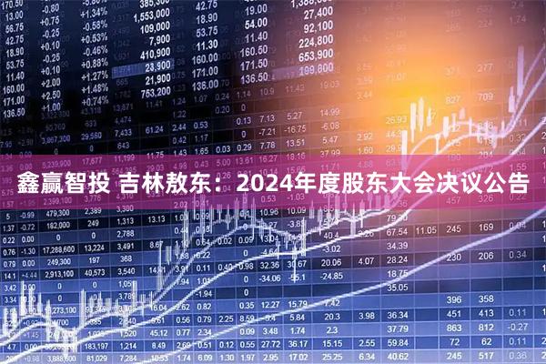 鑫赢智投 吉林敖东：2024年度股东大会决议公告
